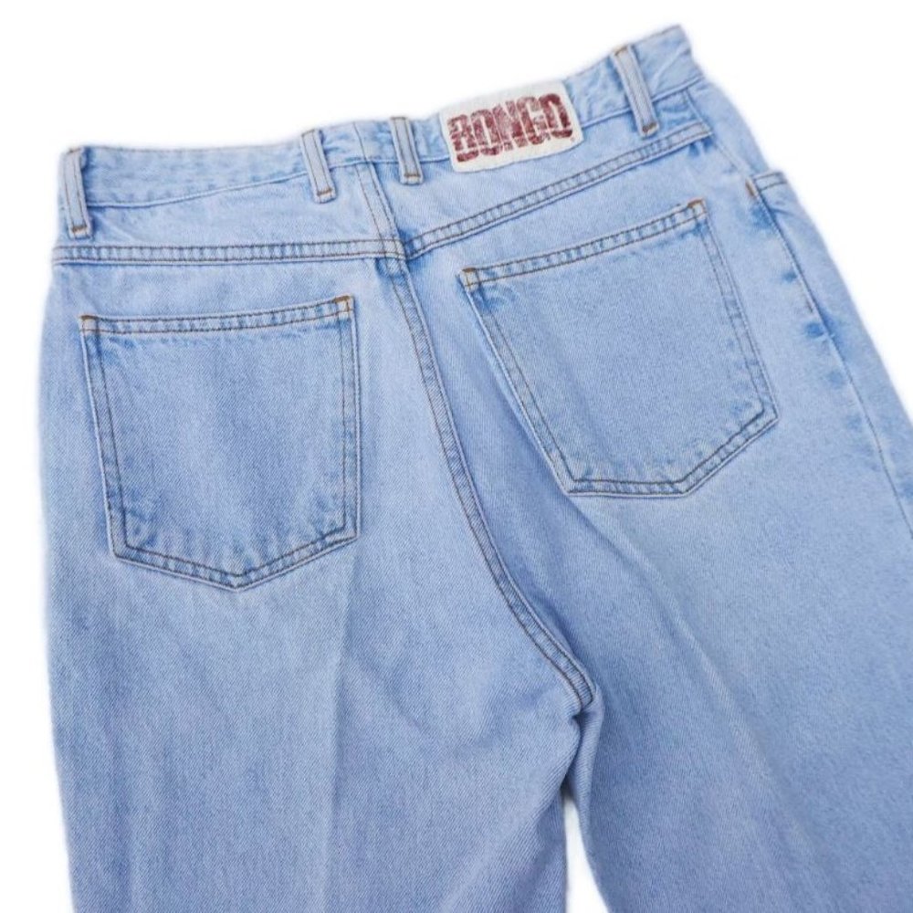 29x28 Vintage Bongo Jeans Light Wash High Rise Tapered Leg Mom 90s Logo Patch